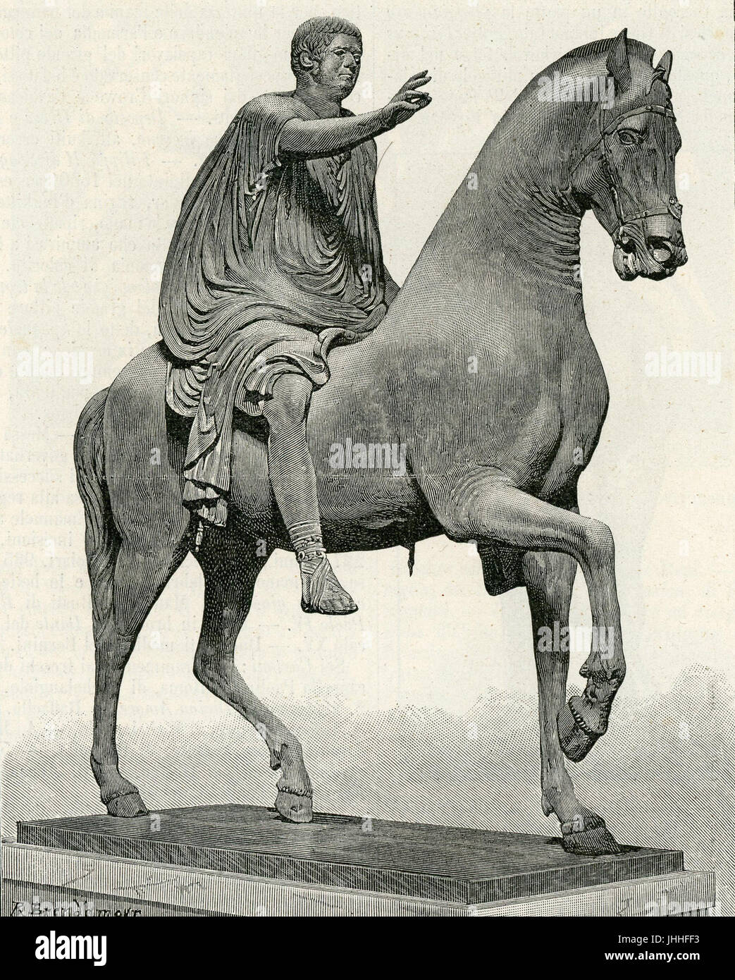 Museo Nazionale Napoli Statua Equestre di Nerone Stockfoto