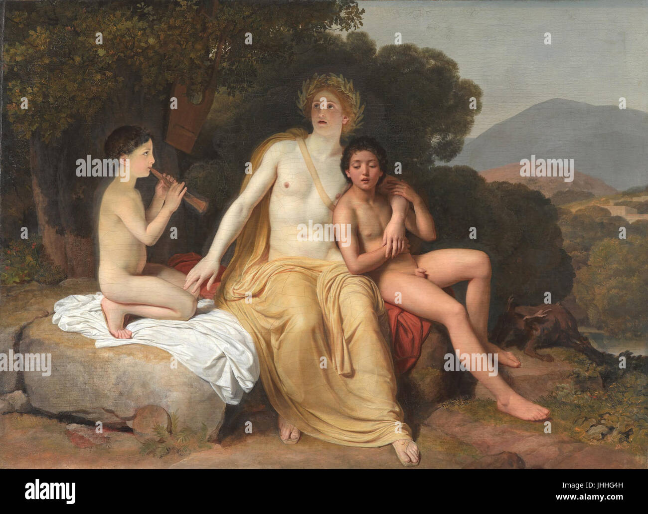 Apollo, Hyacinthus und Cyparissus Musizieren und singen von Alexander Ivanov Stockfoto