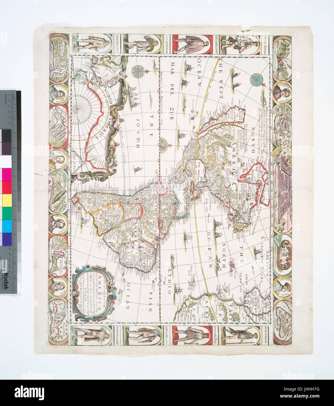 Eine neue und möglichst genaue Karte von Amerika (NYPL b15307928-434540) Stockfoto