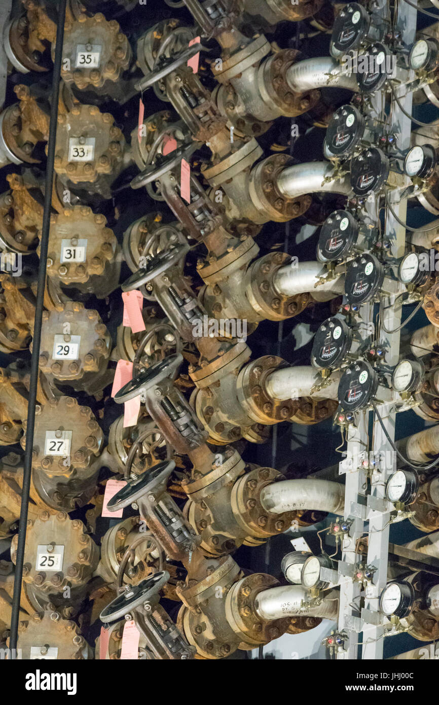 Detail der Vorderseite des Reaktors, The B Reaktor Hanford, nahe Richland, Washington Stockfoto