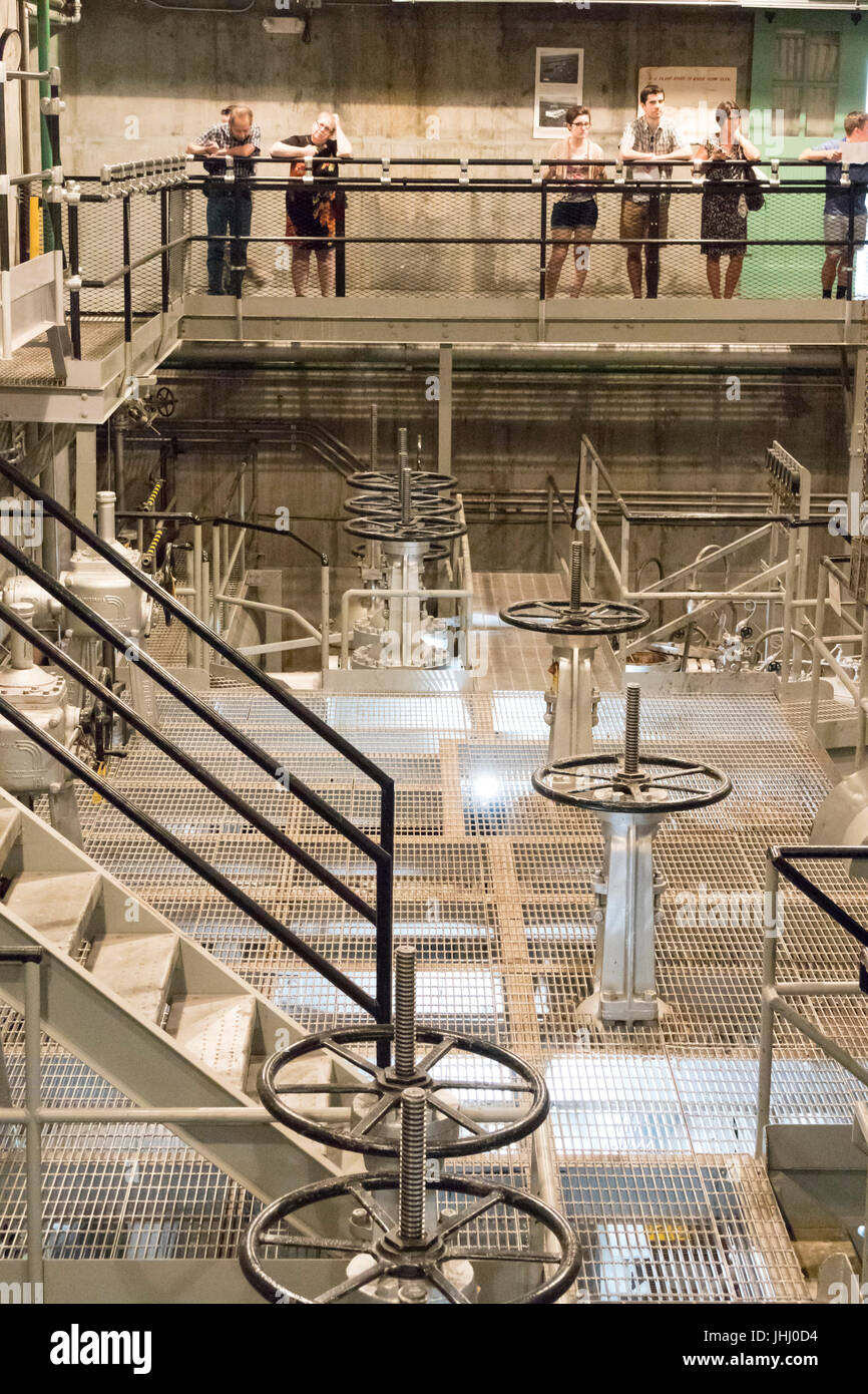 Ventil-Grube Room, The B Reaktor Hanford, nahe Richland, Washington Stockfoto