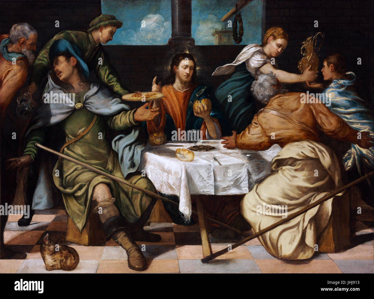 Jacopo Tintoretto - das Abendmahl in Emmaus- Stockfoto