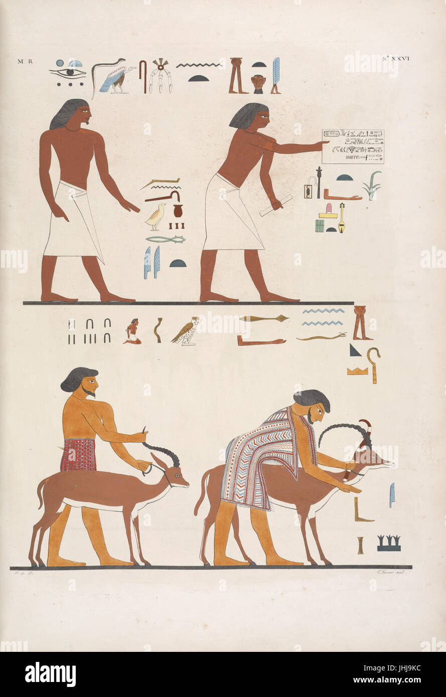 Stranieri Fatti Prigioni e Condotti da Uno Scriba, Sotto il Regno di Osortasen II (Sesostris II) della Dinastia XVII (NYPL b14291206-425687) Stockfoto