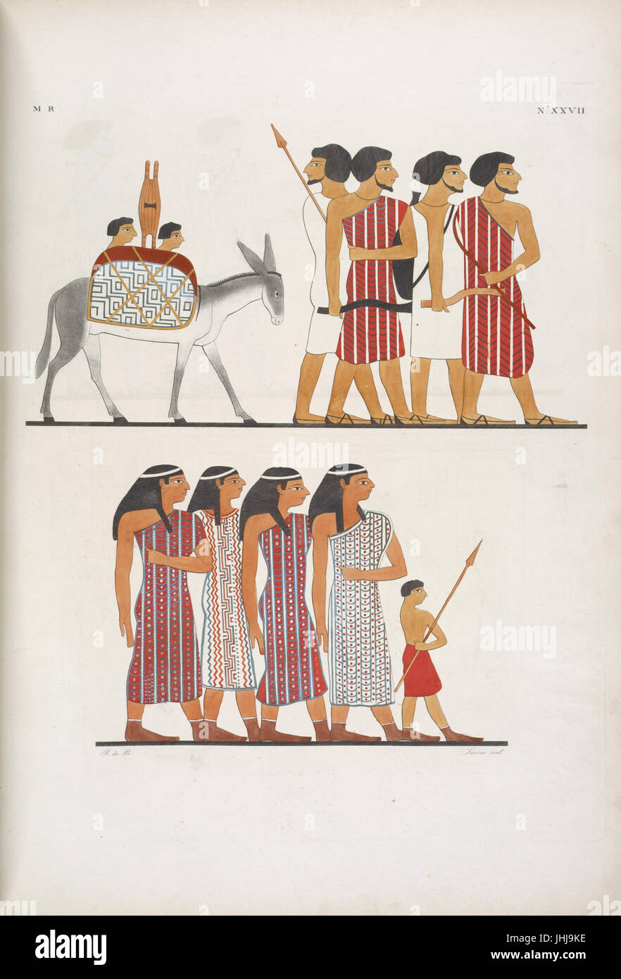 Angaben dei Medesimi. (Stranieri Fatti Prigioni e Condotti da Uno Scriba, Sotto il Regno di Osortasen II (Sesostris II) della Dinastia XVII.) (NYPL b14291206-425688) Stockfoto