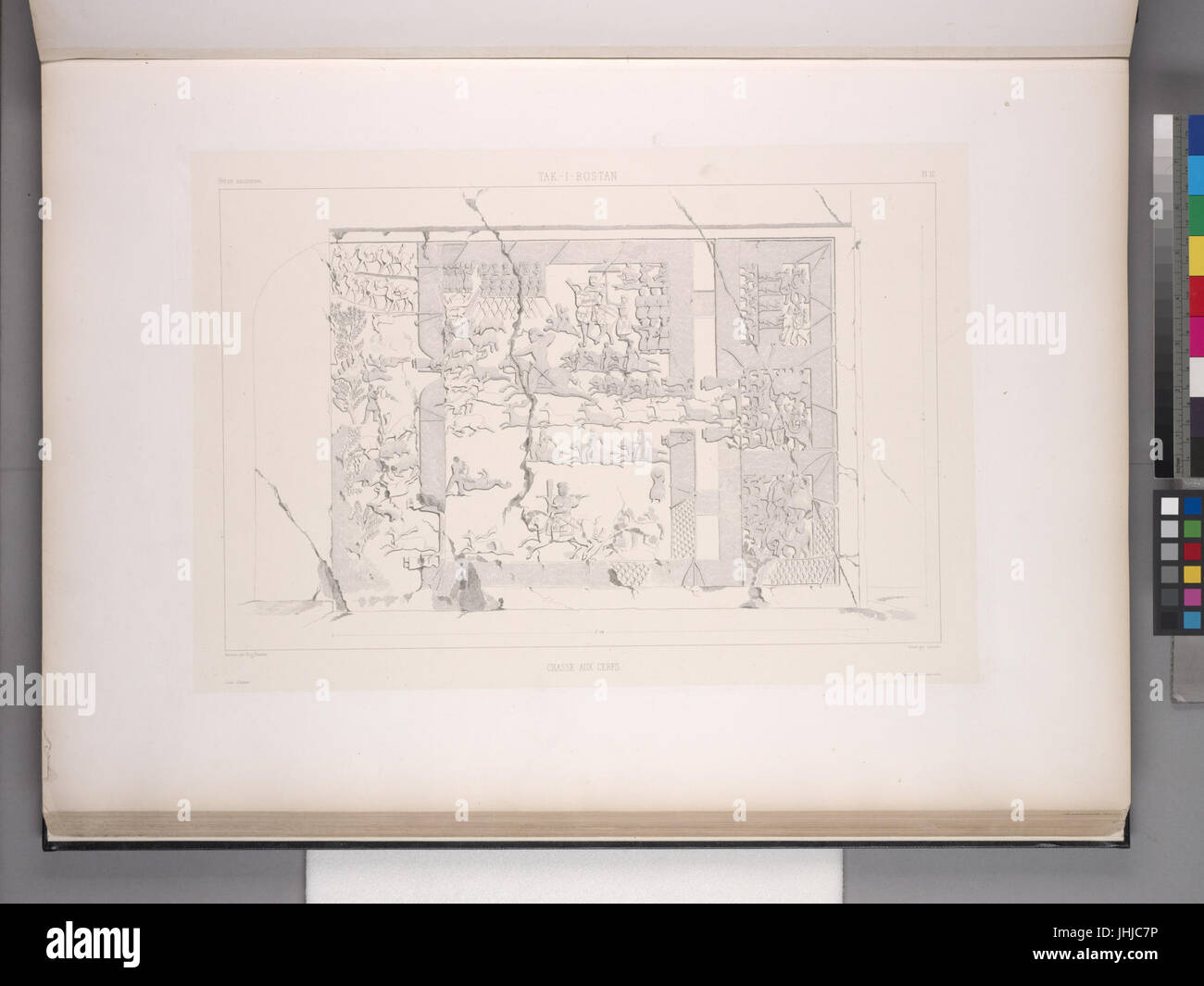 Tak-i Bostan. Basrelief, Chasse Aux Cerfs (NYPL b12482496-1542718) Stockfoto