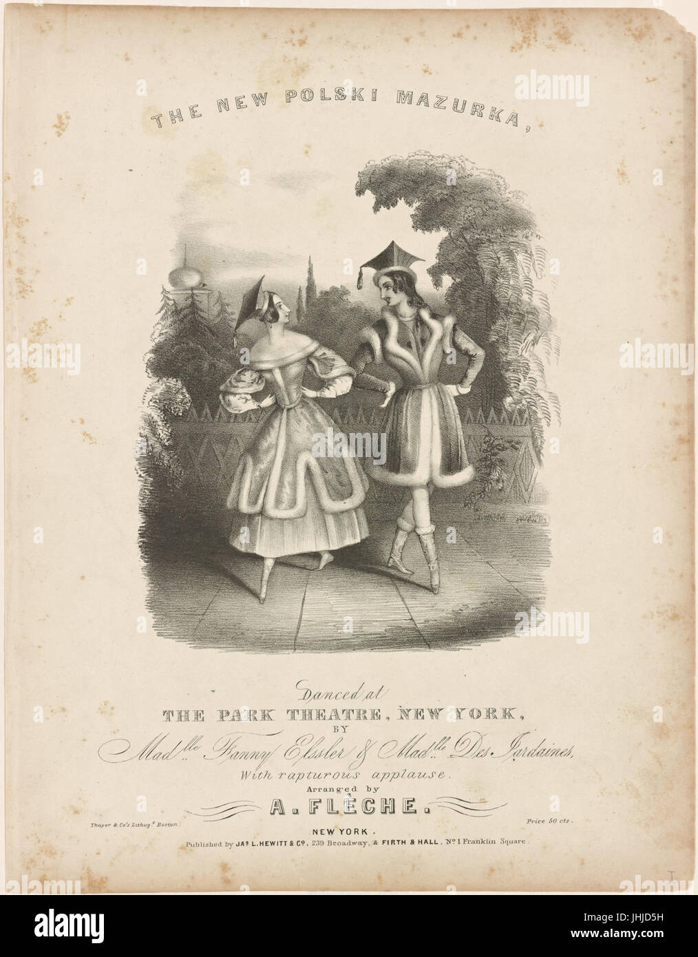 Die neue Polski Mazurka getanzt am Park Theatre in New York von Madlle. Fanny Elssler & Madlle Des Jardaines, mit stürmischem Applaus (NYPL b12149269-5134487) Stockfoto