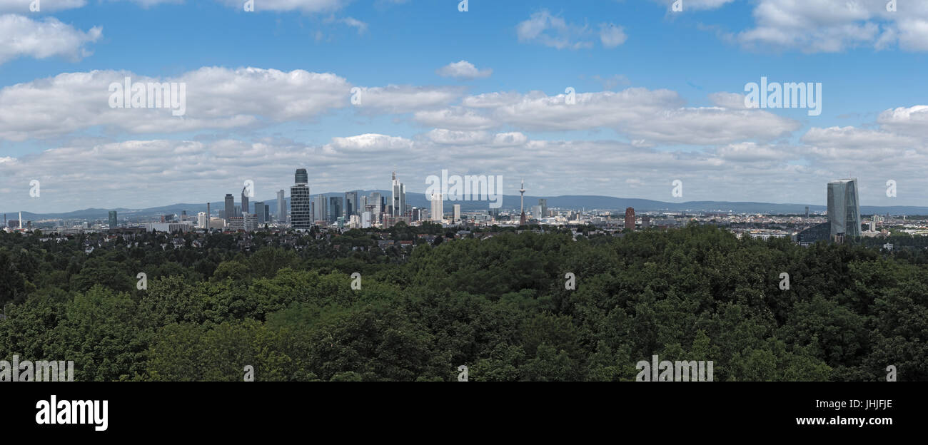 Panorama Ansicht des Frankfurter Innenstadt von Goethe Turm Stockfoto