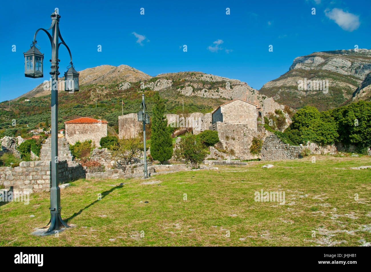 Blick auf Festung in Bergen, Altstadt von Bar, Montenegro Stockfoto