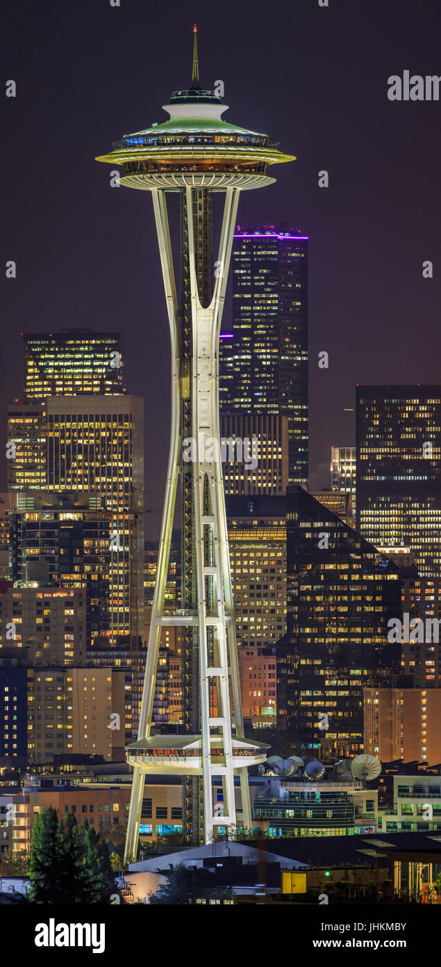 Blick auf die Stadt Seattle von Kerry Park, Washington Stockfoto