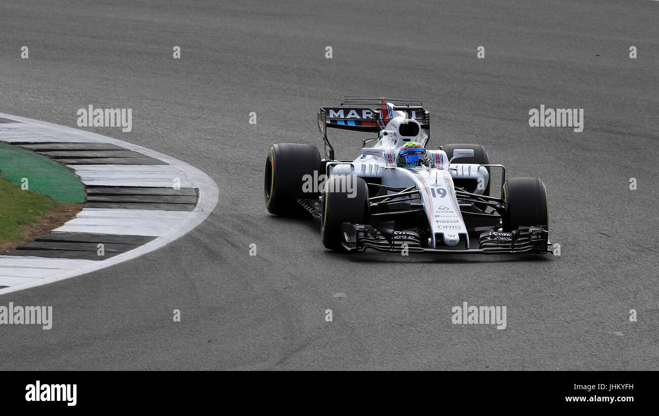 Williams' Felipe Massa im zweiten Training des 2017 British Grand Prix in Silverstone, Towcester. PRESSEVERBAND Foto. Bild Datum: Freitag, 14. Juli 2017. Siehe PA Geschichte AUTO Briten. Bildnachweis sollte lauten: Tim Goode/PA Wire. Einschränkungen: Nur zur redaktionellen Verwendung. Kommerzielle Nutzung mit vorheriger Zustimmung von Teams. Stockfoto