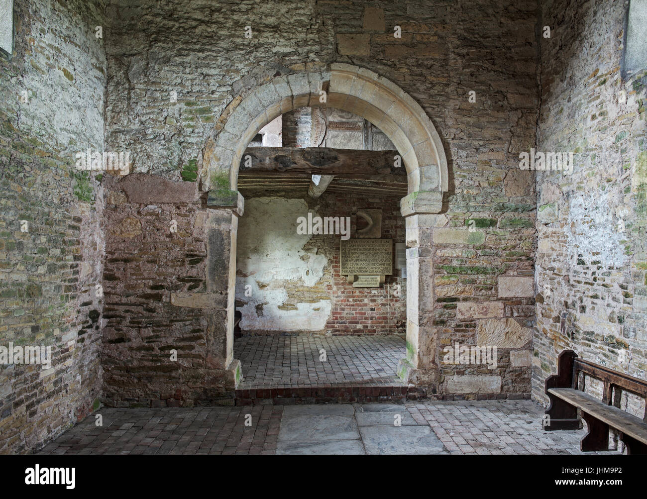 Das Innere des Odda Kapelle, Deerhurst, Gloucestershire, England UK Stockfoto