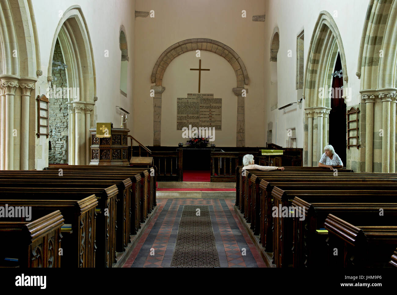 Str. Marys Kirche Priorat, Deerhurst, Gloucestershire, England UK Stockfoto