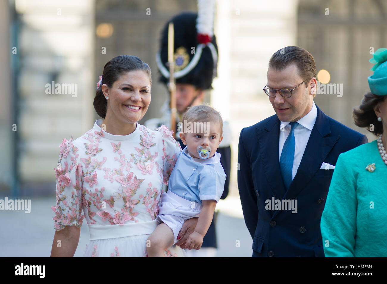 Innenhof, der königliche Palast, Stockholm, Schweden, 14. Juli 2017.  Kronprinzessin Victoria von Schweden den 40. Geburtstag wird über einen  Zeitraum von zwei Tagen in Stockholm und Öland gefeiert. Am Freitag, 14.  Juli