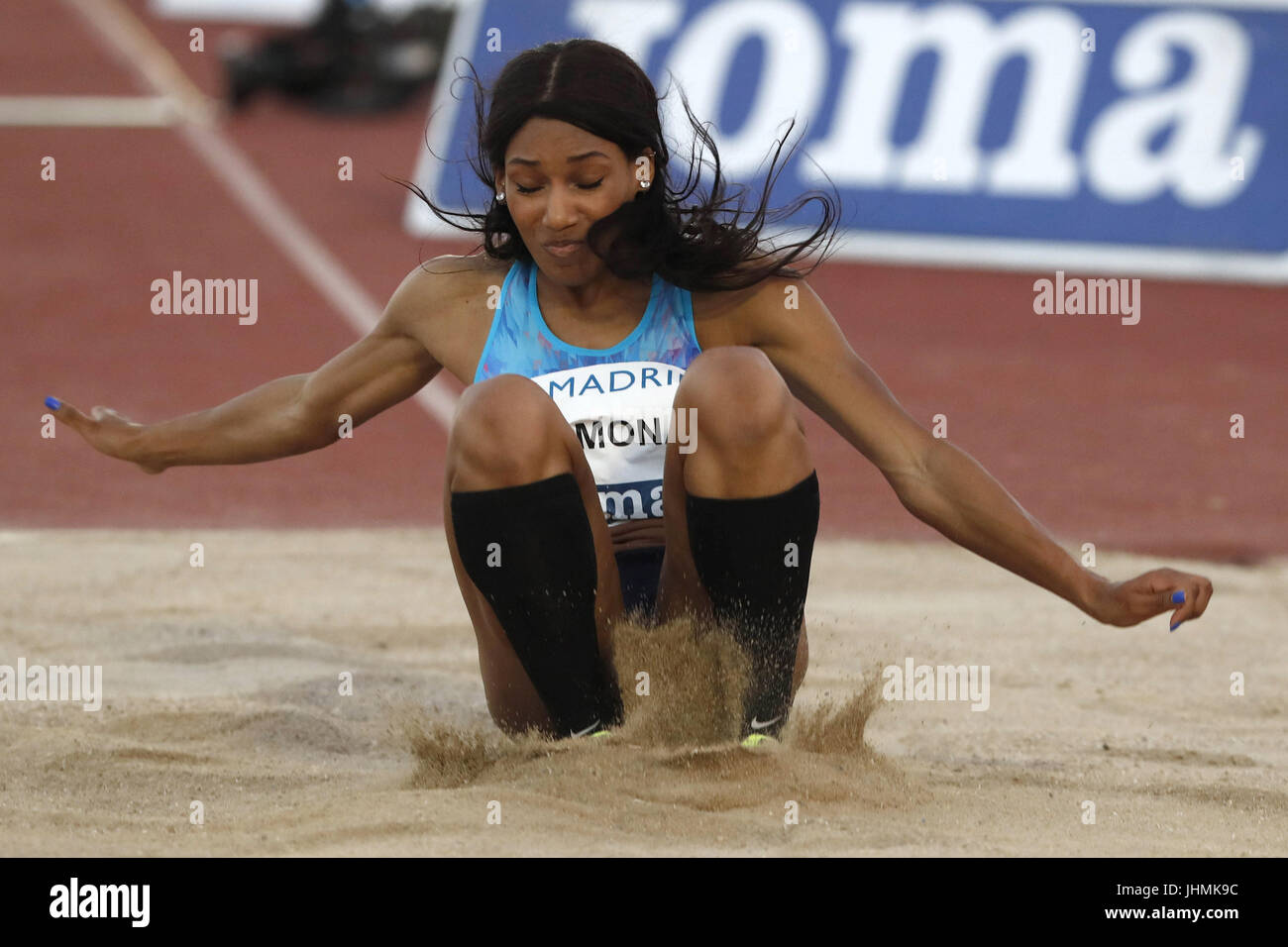 Portugiesische Sportler Patricia Mamona Beteiligt Sich An Den Dreisprung Test Wahrend Der Madrid Treffen 2017 14 Juli 2017 An Die Sudostlich Kommunalen Sport Zentrum Von Madrid Spanien Statt Efe Kiko Huesca Stockfotografie Alamy