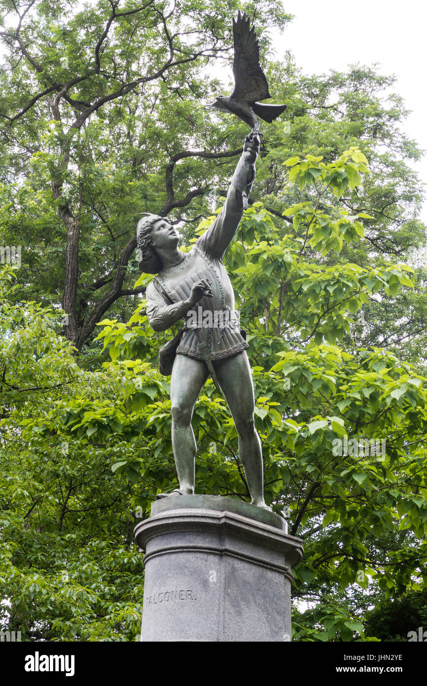 Der Falkner, Central Park, New York Stockfoto