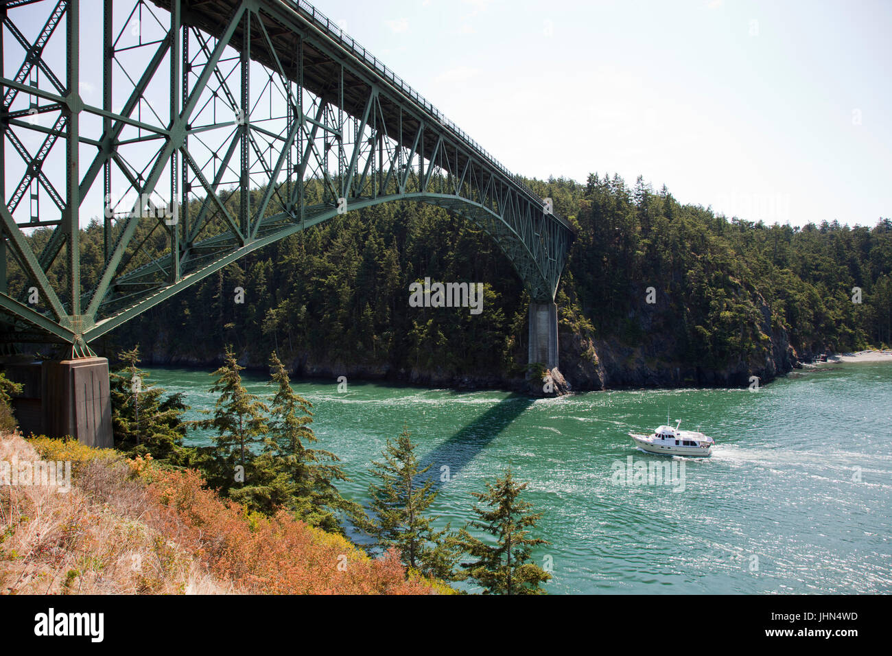 Deception Pass Bridge und Täuschung State Park, Fidalgo Island und Whidbay Island, Bundesstaat Washington, USA, Amerika Stockfoto