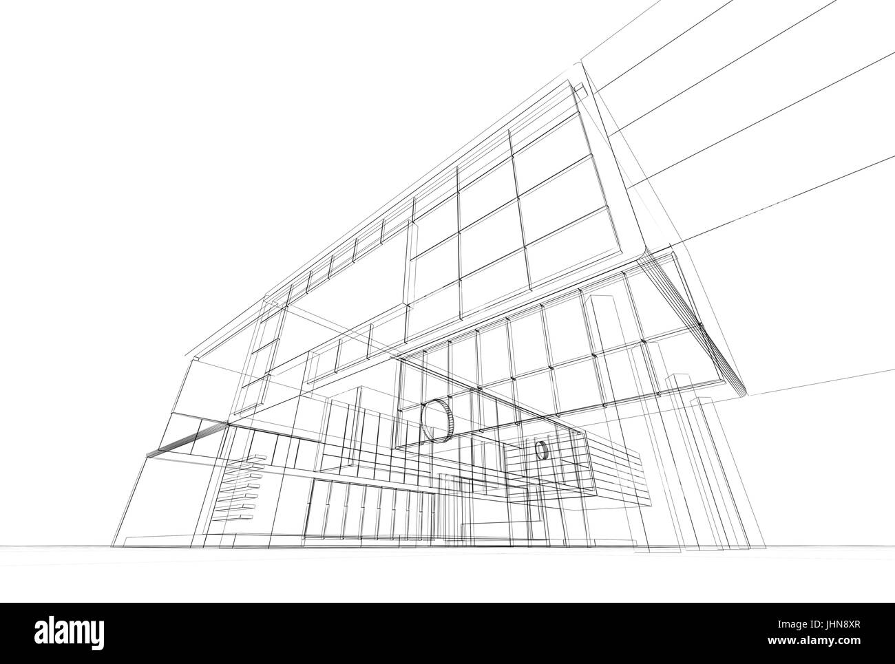 Architektur blueprint 3d Stockfoto