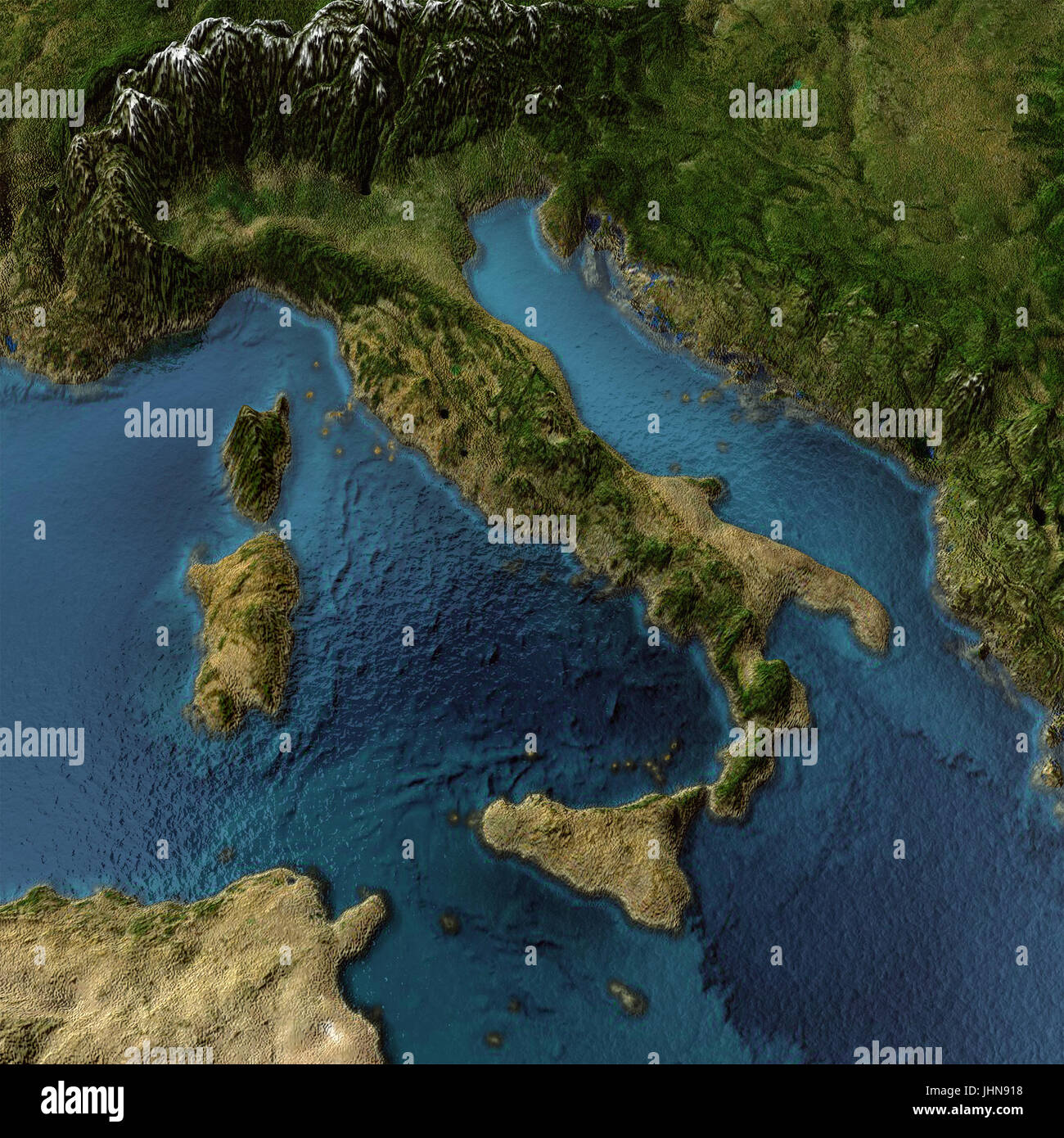 Italien 3D-Karte Stockfoto