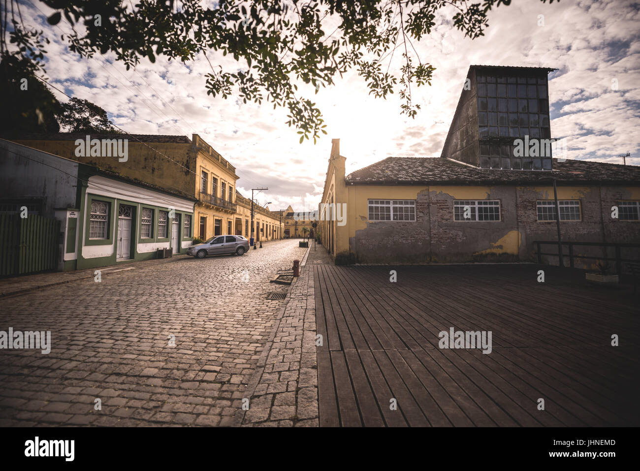 São Francisco do Sul, Santa Catarina, Brasilien - 8. Juli 2017: antike Gebäude der Stadt touristischen Punkt. Stockfoto