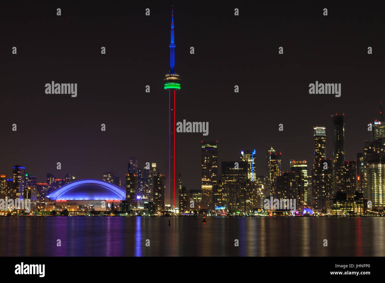 Toronto City Skyline bei Nacht, Ontario, Kanada Stockfoto