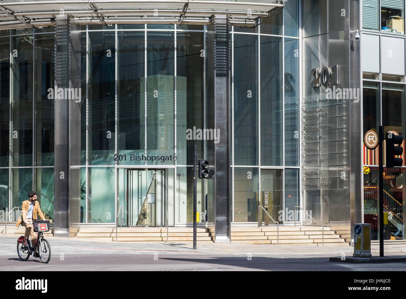 201 Bishopsgate Gebäude Bestandteil der Broadgate Komplex an der Liverpool Street in der City von London, England, Vereinigtes Königreich Stockfoto