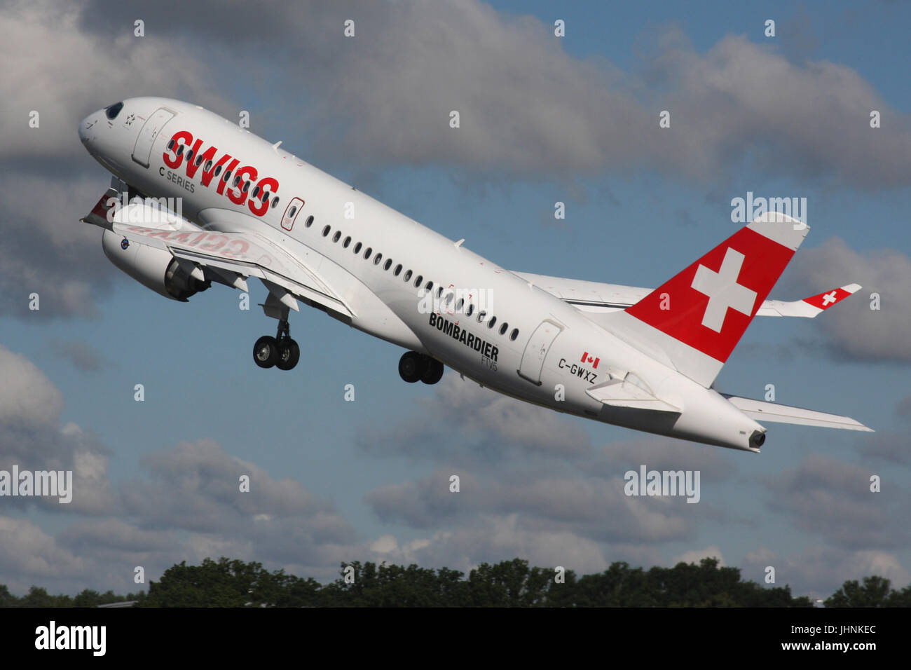 Schweizer Bombardier C-Serie Stockfoto