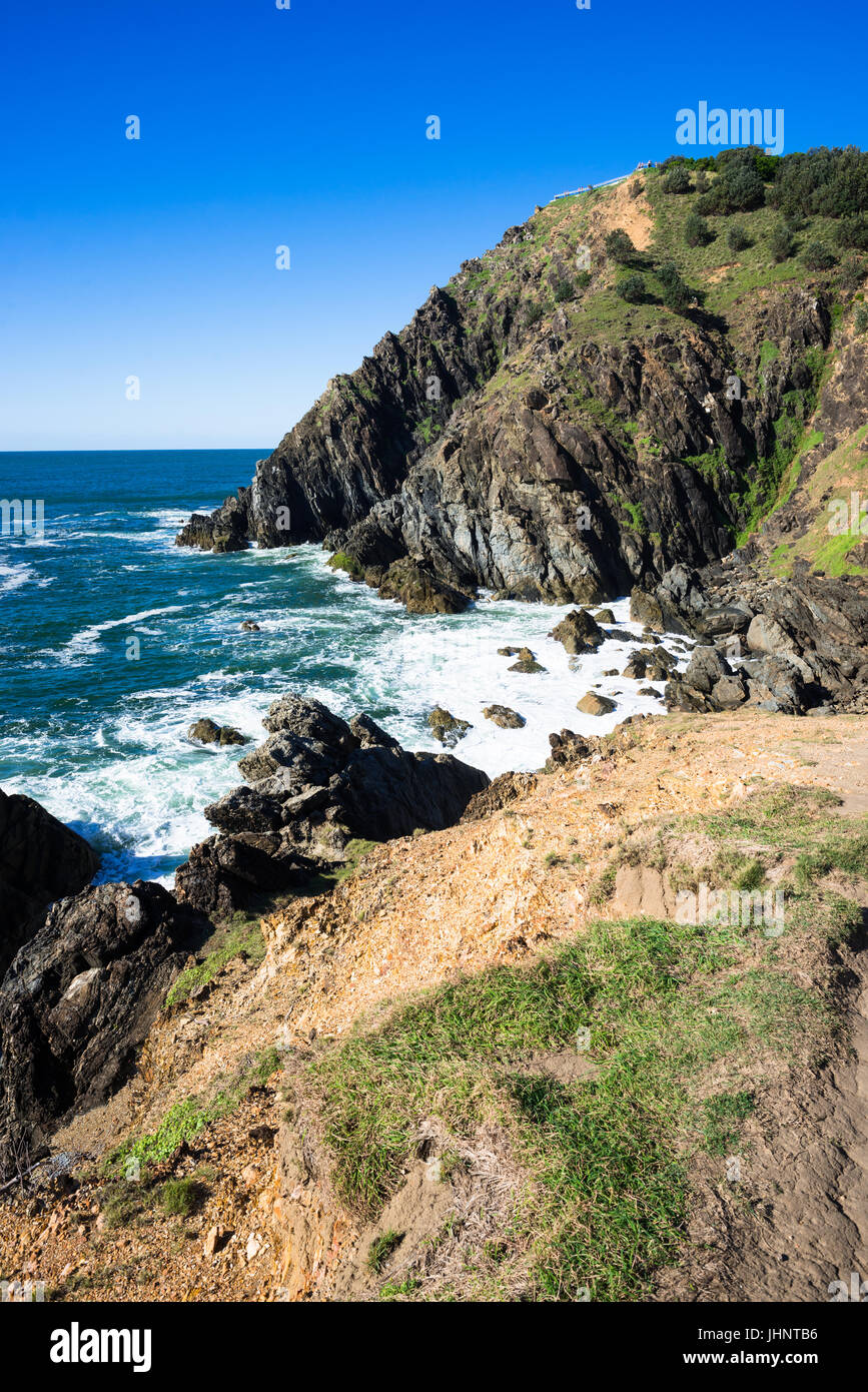 Dramatische Landschaft am östlichsten Punkt Australiens an Cape Byron Bay, Queensland, Australien. Stockfoto