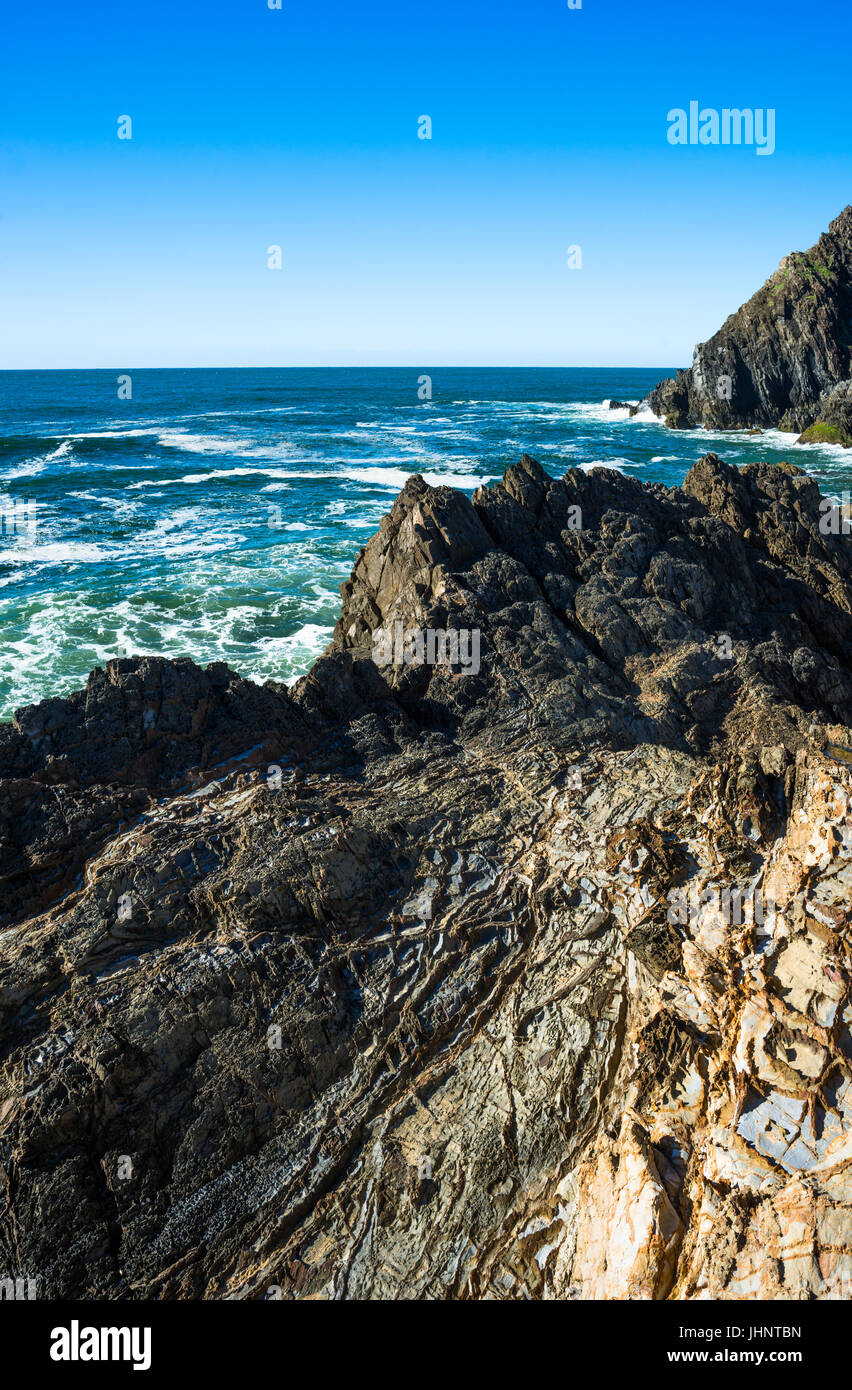 Dramatische Landschaft am östlichsten Punkt Australiens an Cape Byron Bay, Queensland, Australien. Stockfoto
