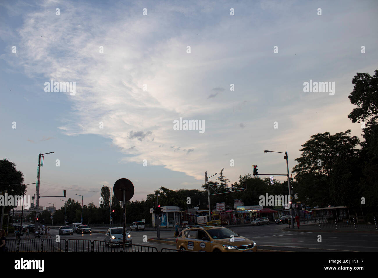 Wolke über dem park Stockfoto