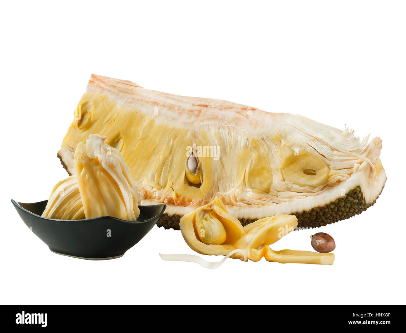 Jackfrucht isoliert auf weißem Hintergrund Stockfoto