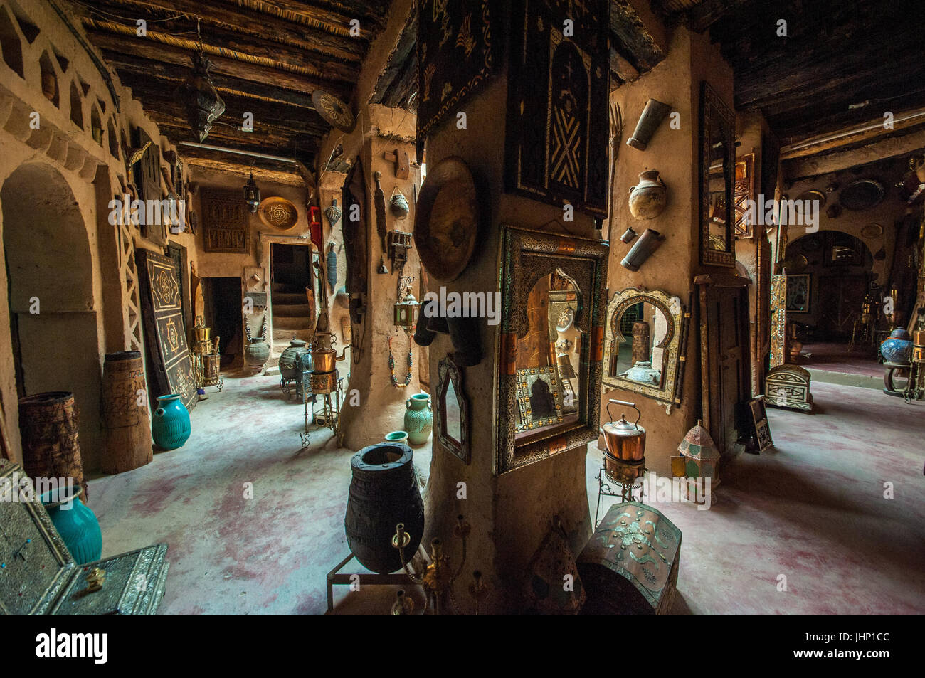 Kunsthandwerksladen, Zagora, Marokko Stockfoto