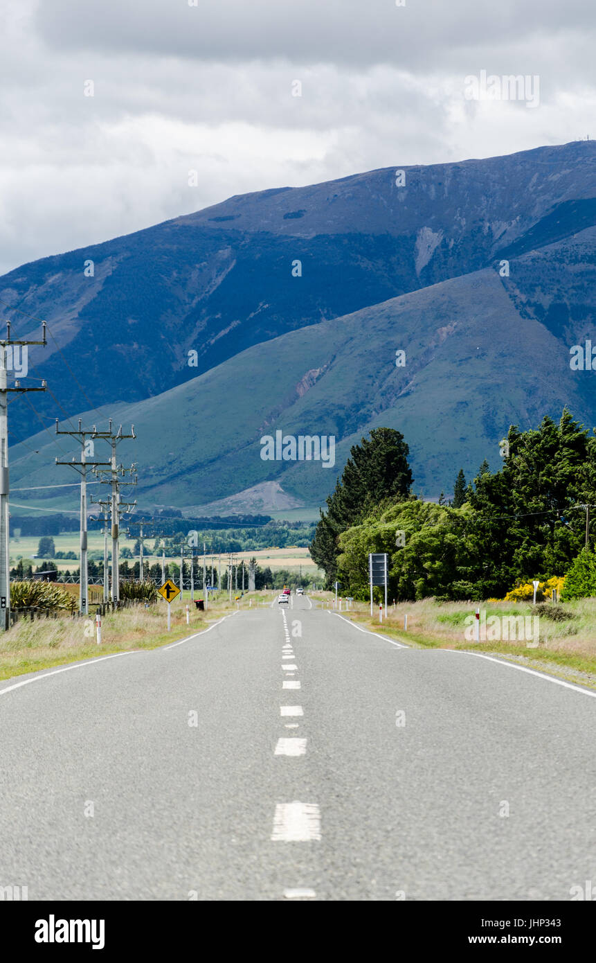 Landschaftlich reizvolle Fahrt durch Südinsel, Neuseeland Stockfoto