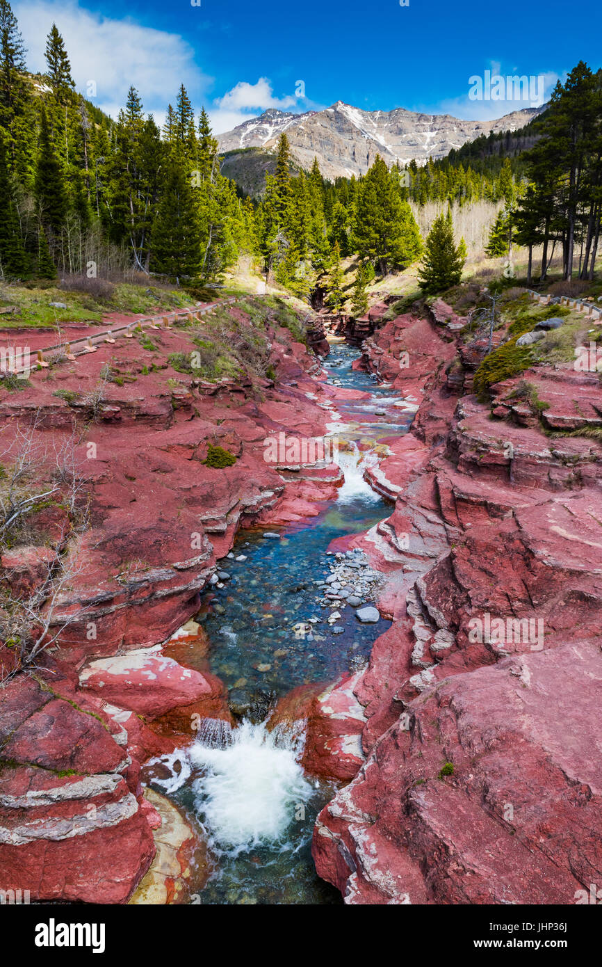 Malerische Ansichten der Red Rock Canyon, Waterton Nationalpark Alberta Kanada Stockfoto