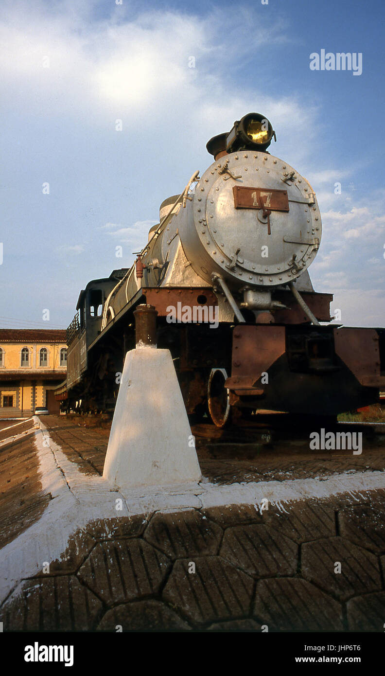 Zug deaktiviert; vorne; Bahnhof; Museum; Guajará-Mirim; Rondônia; Brazilien Stockfoto