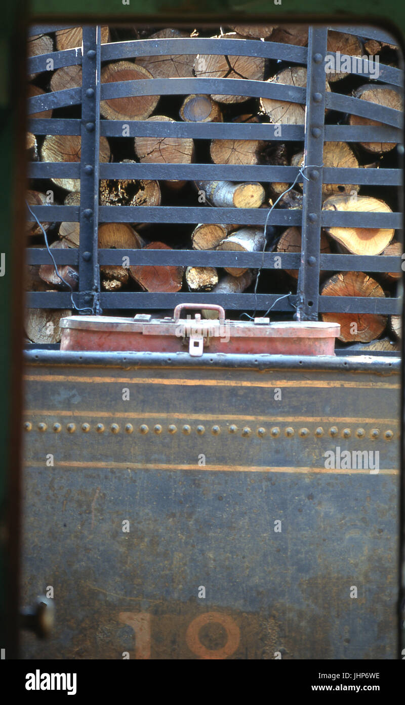 Holz für die Versorgung des Zuges; Madeira; Mamoré Rondônia; Brasilien Stockfoto