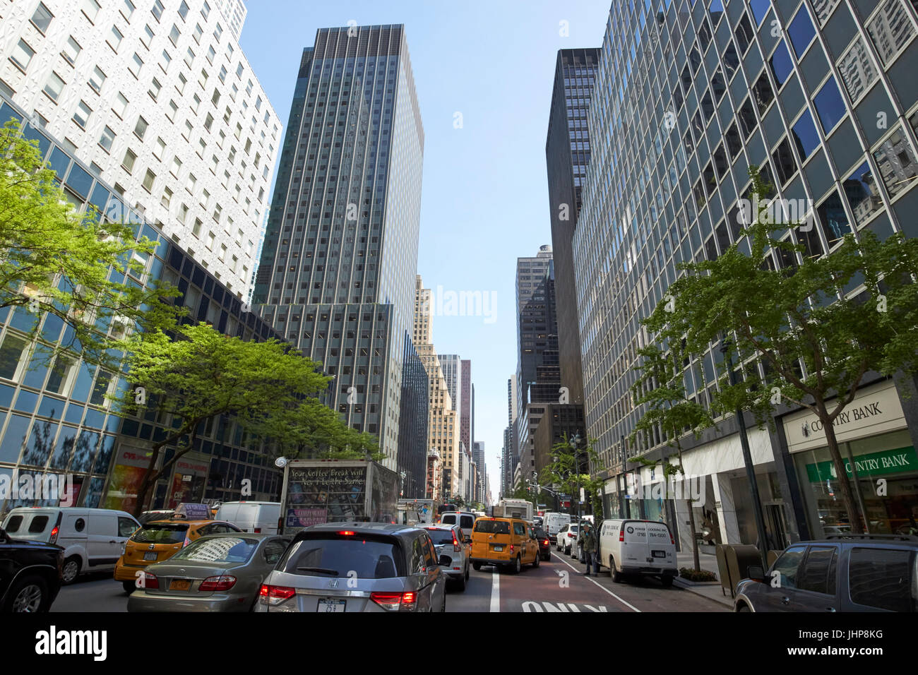 Blick nach Norden entlang der dritten Avenue New York City USA Stockfoto