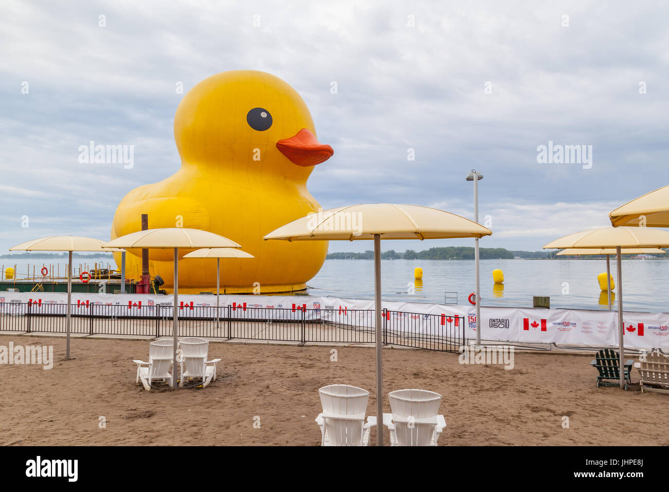 Weltweit größte Gummiente in Toronto Hafen für Kanada Tag Stockfoto
