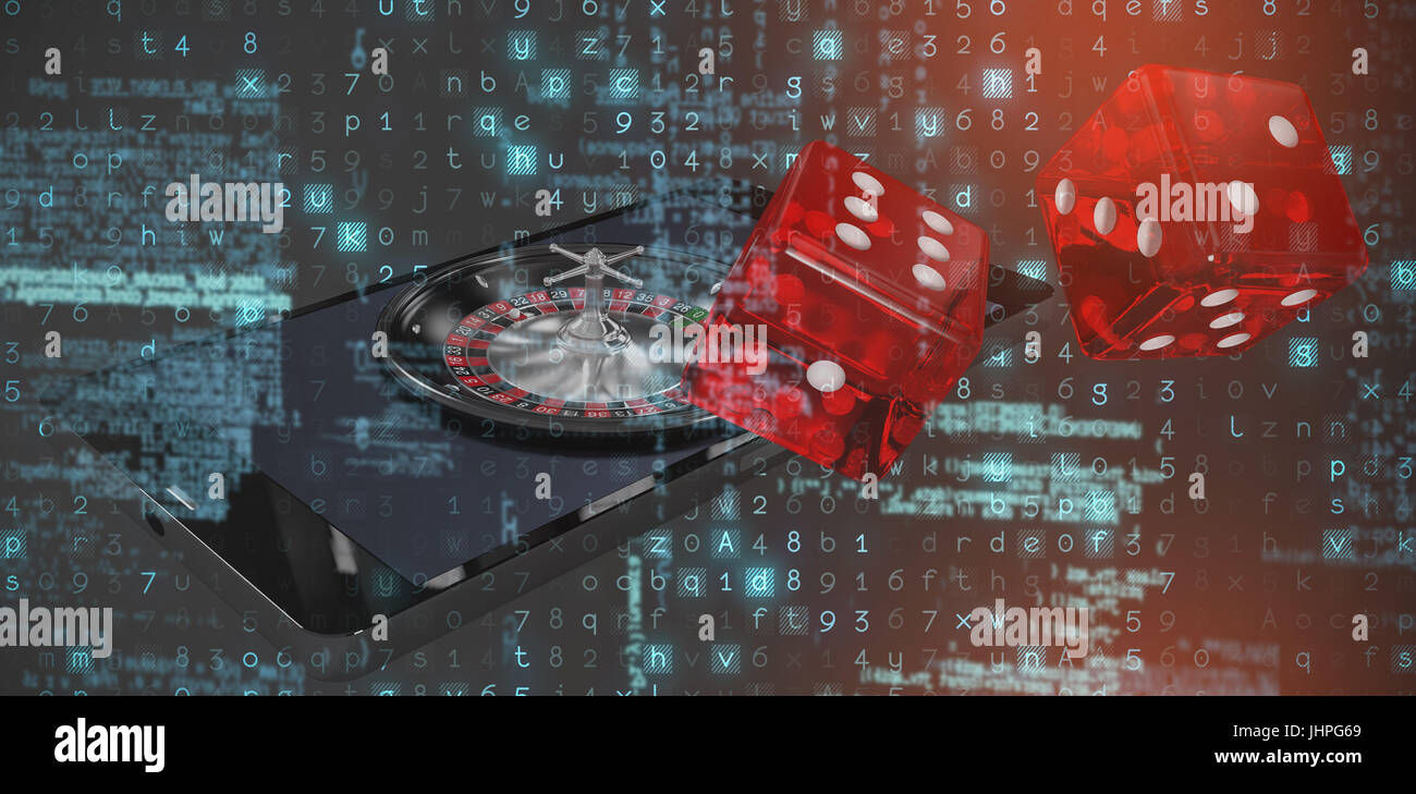 Virus Hintergrund 3D-Bild Smartphones mit roulette Stockfoto