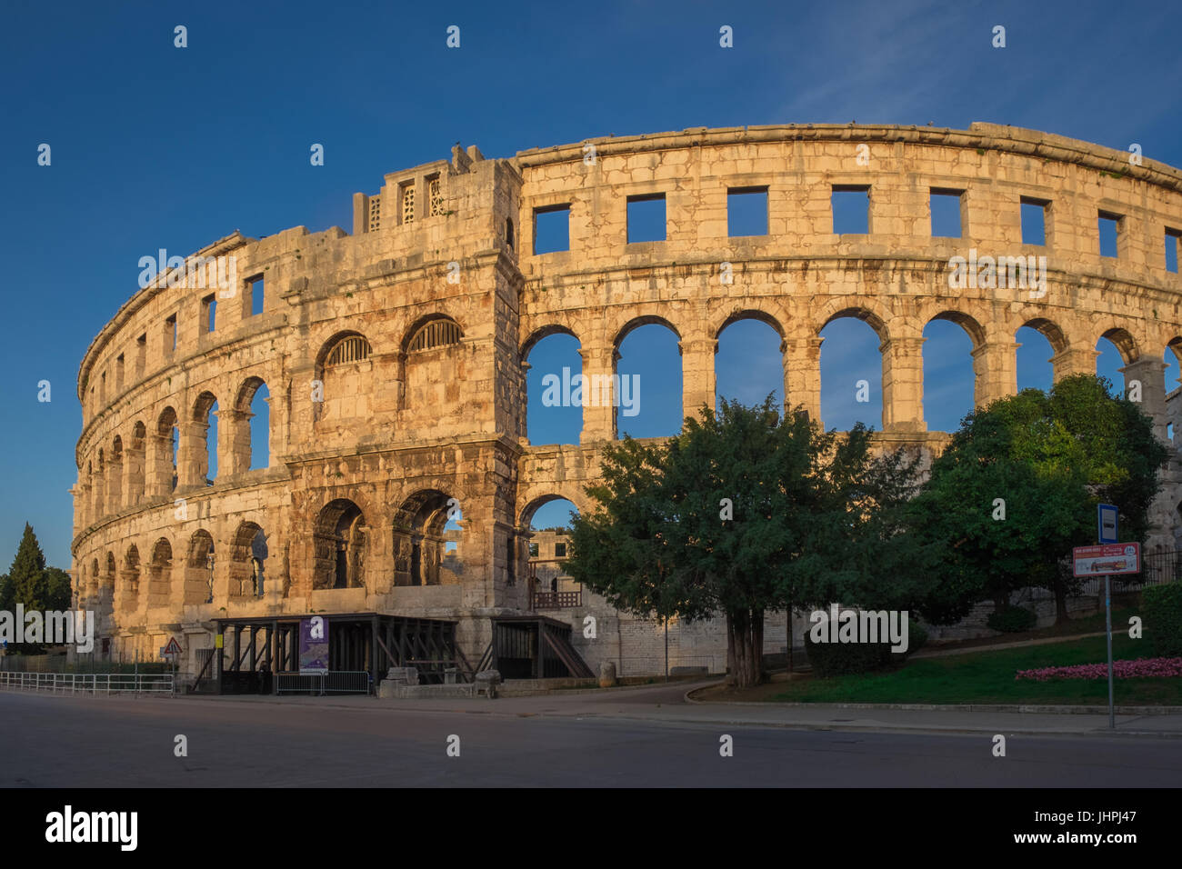 Römische Arena in der dalmatinischen Stadt Pula Stockfoto