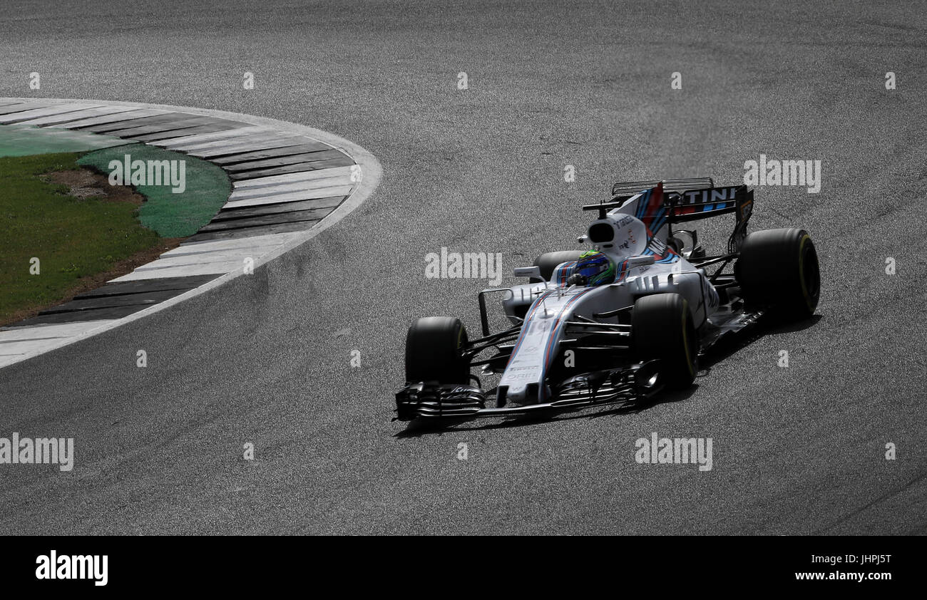 Williams' Felipe Massa im zweiten Training des 2017 British Grand Prix in Silverstone, Towcester. PRESSEVERBAND Foto. Bild Datum: Freitag, 14. Juli 2017. Siehe PA Geschichte AUTO Briten. Bildnachweis sollte lauten: Tim Goode/PA Wire. Einschränkungen: Nur zur redaktionellen Verwendung. Kommerzielle Nutzung mit vorheriger Zustimmung von Teams. Stockfoto