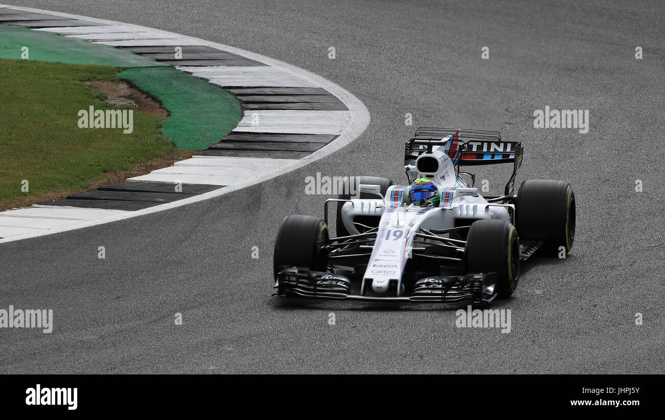 Williams' Felipe Massa im zweiten Training des 2017 British Grand Prix in Silverstone, Towcester. PRESSEVERBAND Foto. Bild Datum: Freitag, 14. Juli 2017. Siehe PA Geschichte AUTO Briten. Bildnachweis sollte lauten: Tim Goode/PA Wire. Einschränkungen: Nur zur redaktionellen Verwendung. Kommerzielle Nutzung mit vorheriger Zustimmung von Teams. Stockfoto