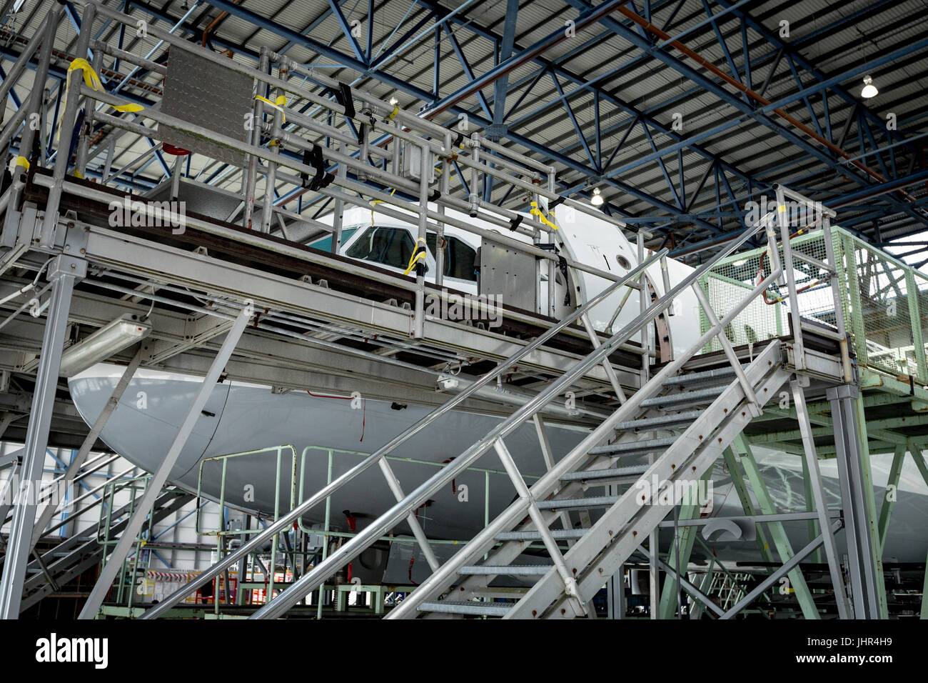 Flugzeuge für die Wartung an Fluggesellschaften Wartungsbetrieb Stockfoto