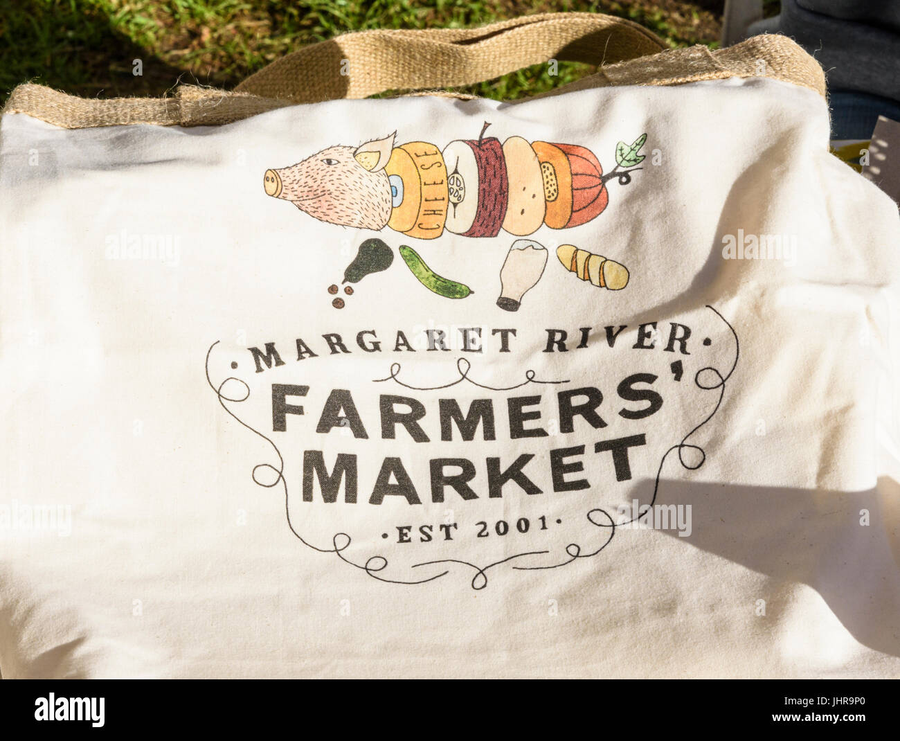 Margaret River Farmers Market Marke Detail an einer Tasche Stadt Margaret River, Western Australia Stockfoto