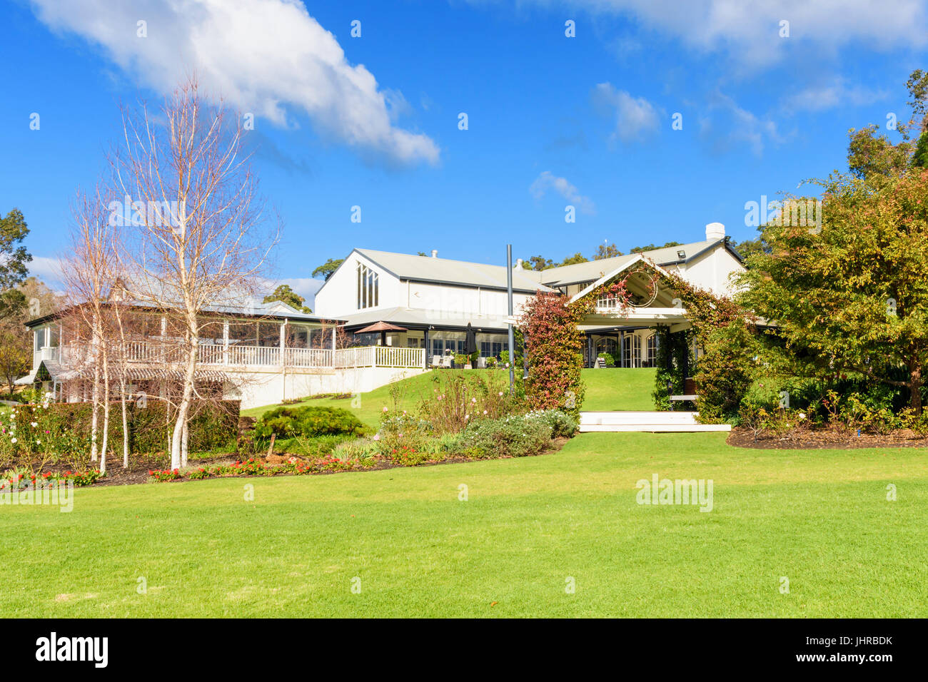 Aravina Estate Winery Restaurant Kellertür in der Margaret River Region von Western Australia, Yallingup, Australien Stockfoto