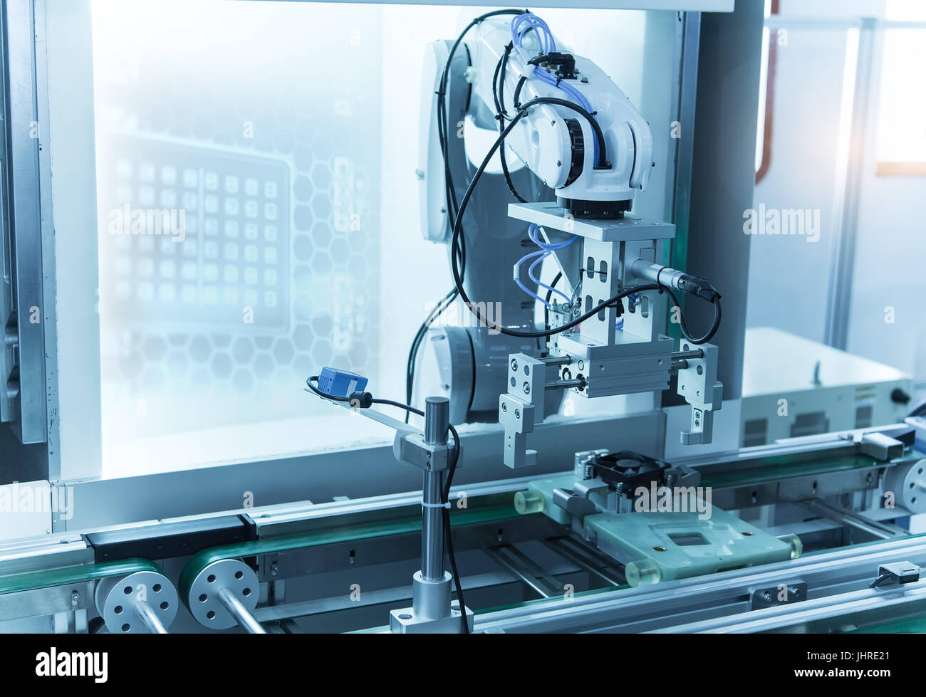 Robotik und Automation System Control-Anwendung zu automatisieren Roboterarm Stockfoto