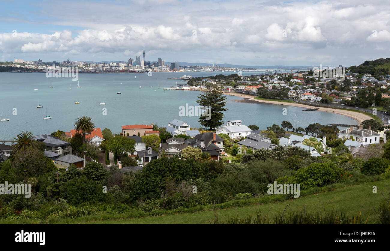 Auckland Skyline von Devonport. Neuseeland Stockfoto