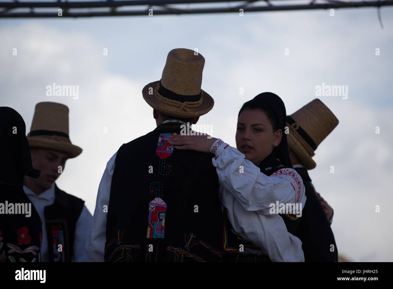 Traditioneller Tanz Festival nach udatoriul agrarischen Custom, surdesti, Kreis Maramures, Rumänien Stockfoto