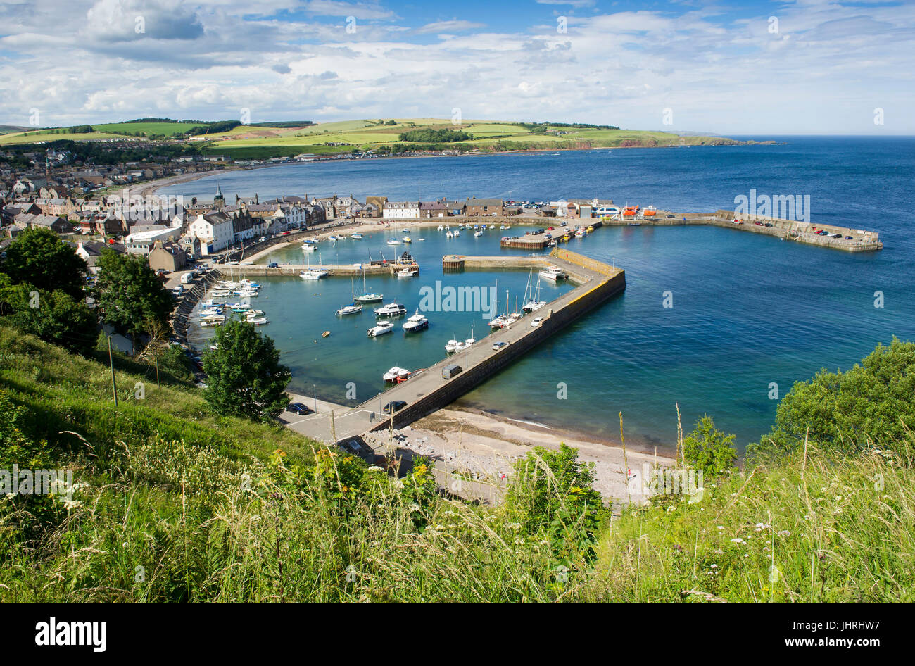 Blick über Hafen von Stonehaven, Aberdeenshire, Schottland. Stockfoto