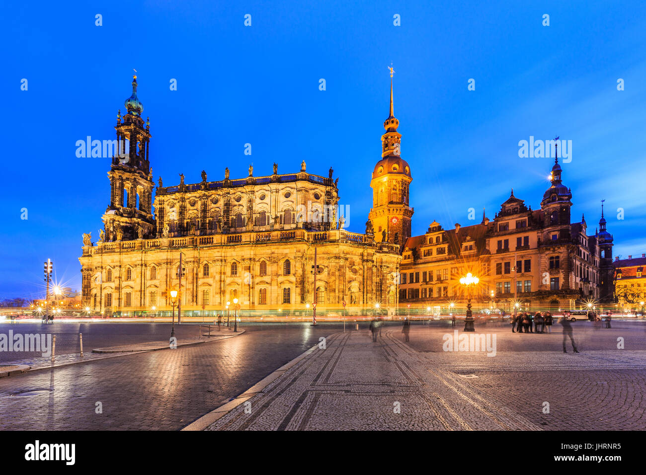 Dresden, Deutschland. Kathedrale der Heiligen Dreifaltigkeit oder Hofkirche, Sachsen. Stockfoto