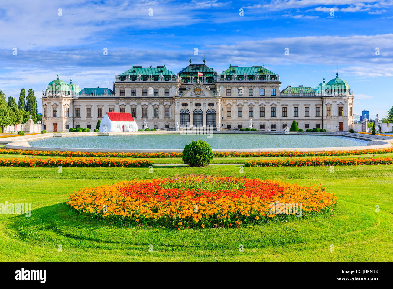 Wien, Österreich. Upper Belvedere Palast und Garten. Stockfoto